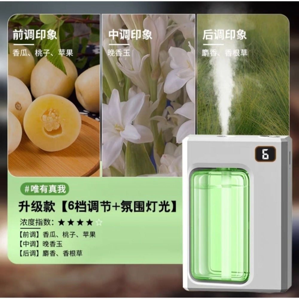 新升級智能香薰機 6檔調節 自動噴擴香 臥室廁所除臭去異味 空氣清淨 香氛噴霧持久流香 小夜燈 呼吸氛圍燈香水 精油-規格圖11