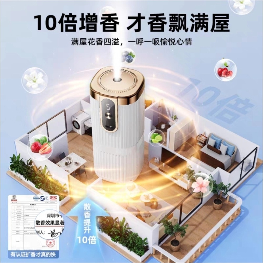 高質感 數顯智能香薰機 新升級雙渦輪  自動噴擴香 臥室廁所除臭去異味 空氣清淨 香氛噴霧持久流香 車載家用除臭精油-細節圖3