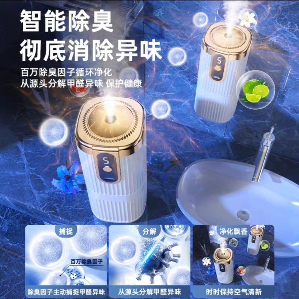 高質感 數顯智能香薰機 新升級雙渦輪  自動噴擴香 臥室廁所除臭去異味 空氣清淨 香氛噴霧持久流香 車載家用除臭精油-細節圖9