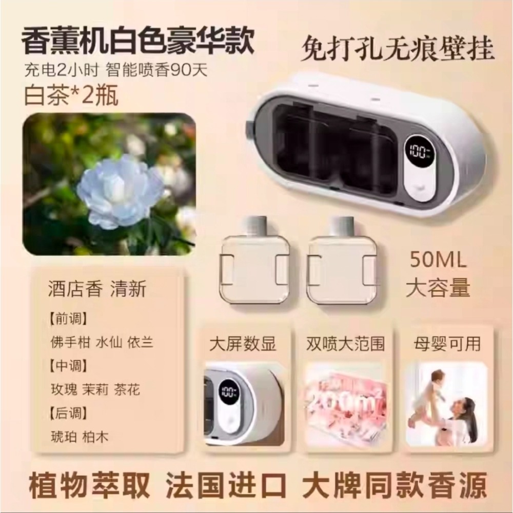 新升級智能人體感應自動噴香香薰機 溫度及電量數顯顯示 小夜燈 氛圍燈 臥室廁所除臭去異味 空氣清淨 香氛持久流香精油-規格圖11