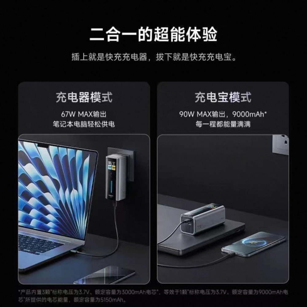 ♥️酷態科10號Fusion｜行動電源➕充電器二合一♥️ 一機雙用，商旅通勤 露營旅行的終極充電解決方案！小米/三星-細節圖7