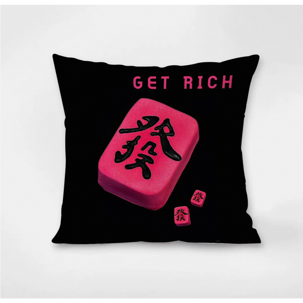 麻將發黑粉抱枕套