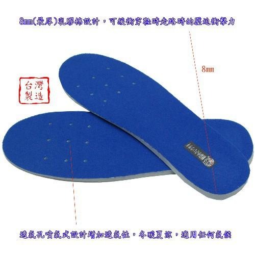 含稅特價台灣製造厚8mm乳膠通用型可裁剪透氣減震鞋墊(AB0012)-細節圖2