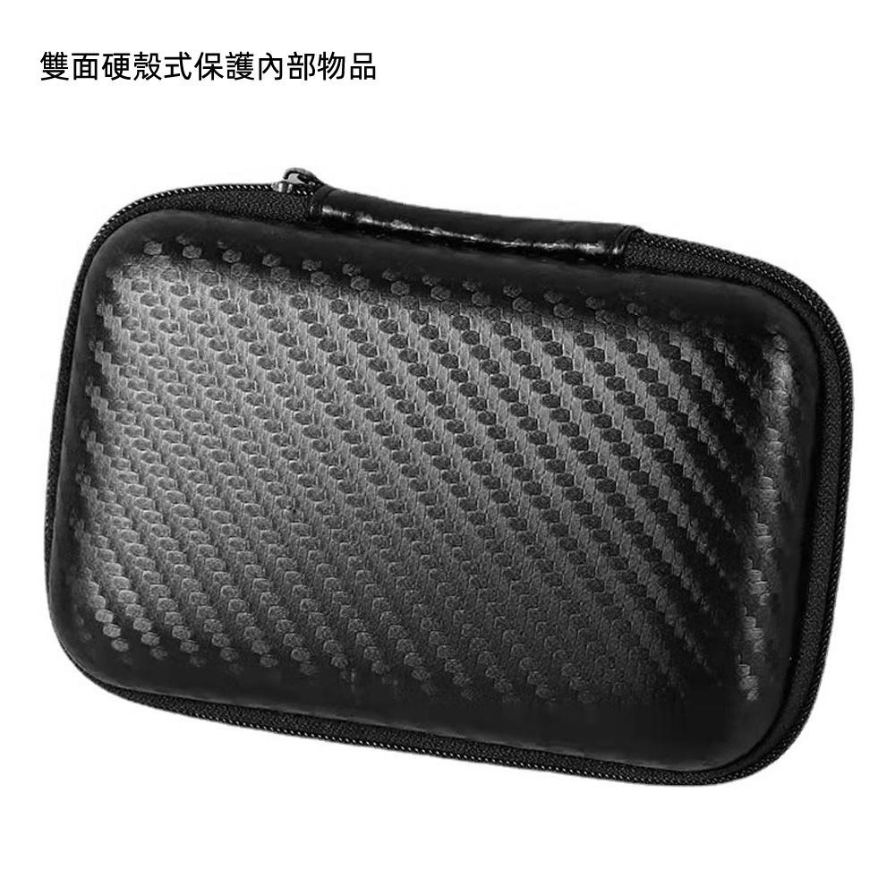 含稅全新特價月陽黑格紋硬殼15.5X10.6cm耳機數據線小物收納拉鍊包(BA1510)-細節圖3