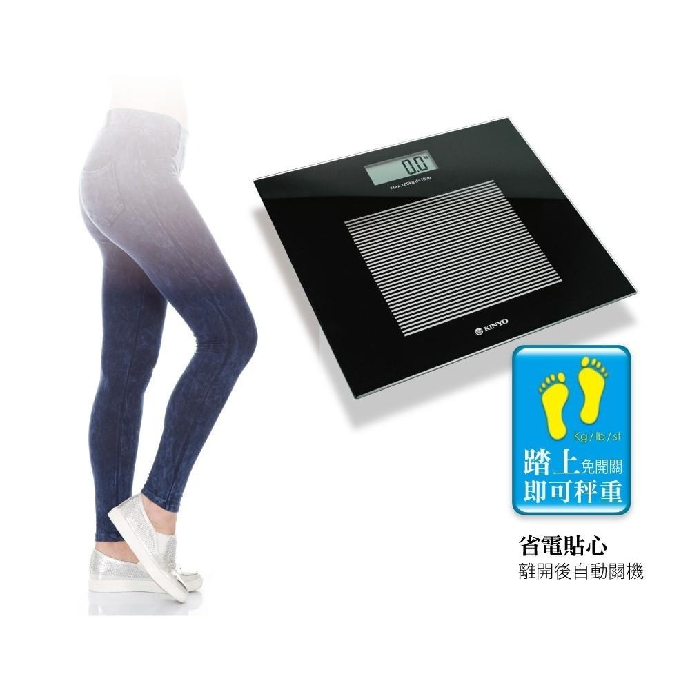含稅原廠保固一年KINYO黑晶鋼化玻璃180Kg電子體重計體重秤(DS-6583)-細節圖3