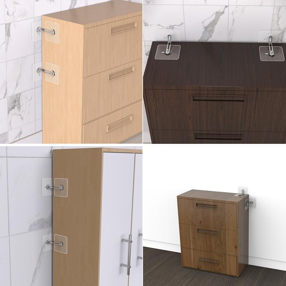 含稅全新特價月陽大號無痕貼免釘免打孔櫥櫃鞋架書櫥防傾倒固定器(CBR65X1)-細節圖7