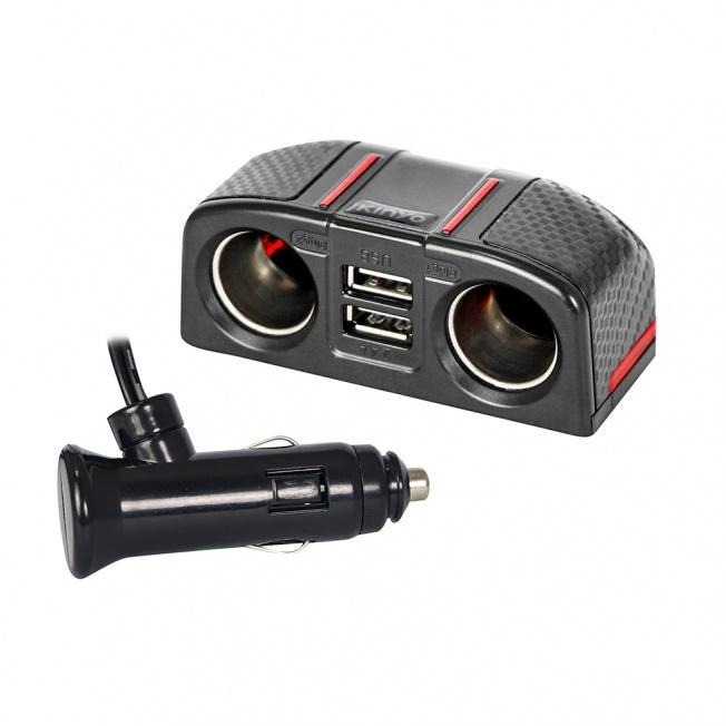 含稅全新原廠保固一年KINYO車用2USB+2孔快充2.4A36W點菸器擴充座(CRU-8505)-細節圖8