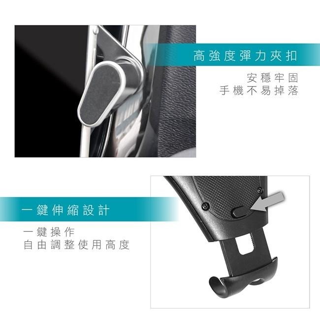 含稅全新原廠保固一年KINYO 彈力式一鍵伸縮萬向旋轉6.5吋出風口手機架支架(CH-092)-細節圖7