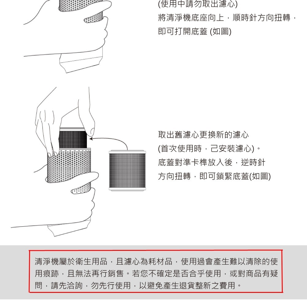 含稅全新原廠KINYO更換用的耗材AO-207-1濾芯車用家用SGS認證USB空氣清淨機濾芯(AO-207-1)-細節圖6