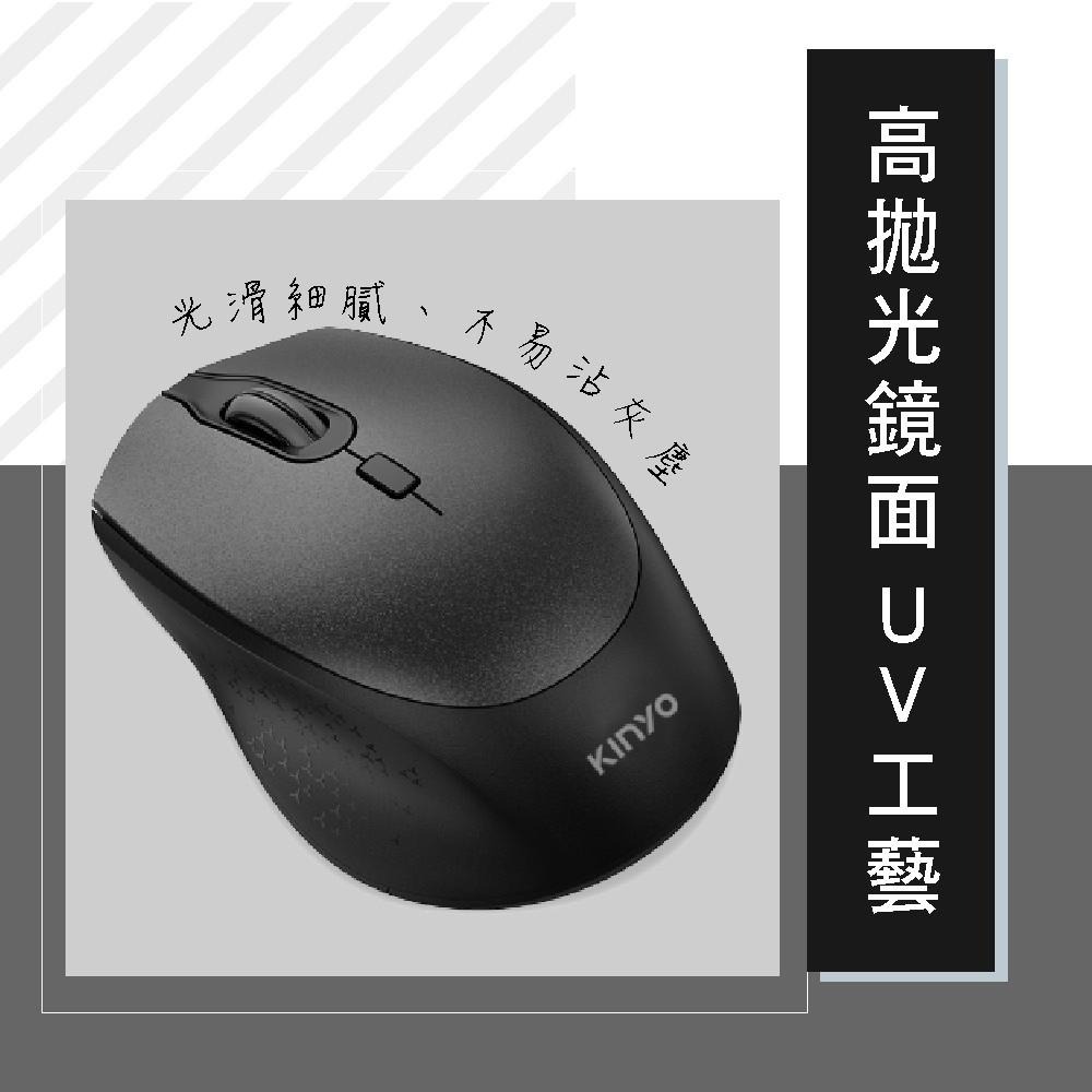 含稅全新原廠保固一年KINYO無光鏡面智能省力2.4GHz無線滑鼠(GKM-915)-細節圖2