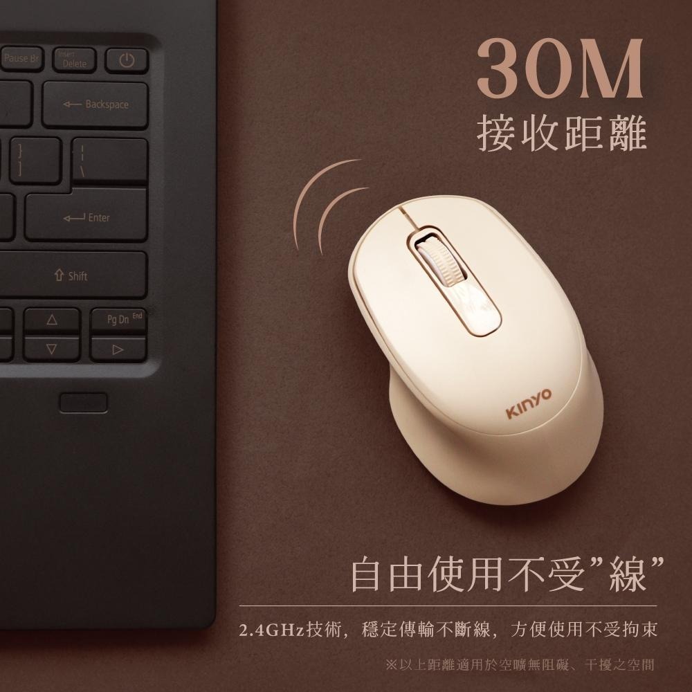 含稅全新原廠保固一年KINYO靜音無光IR光學引擎智能省電2.4GHz無線滑鼠(GKM-916)-細節圖5