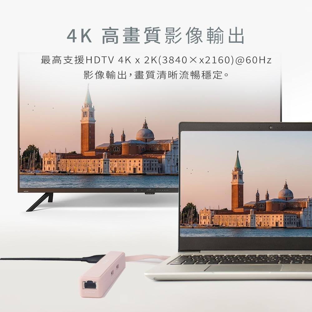 含稅保固一年送收納袋KINYO矽膠2TypeC PD快充+2USB+RJ45+HDTV+讀卡HUB擴充器座KCR-518-細節圖7