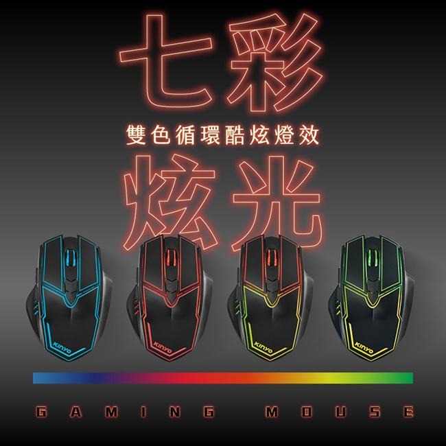 含稅全新原廠保固一年KINYO炫光加重設計電競專用IR光學引擎有線滑鼠(GKM-812)-細節圖5