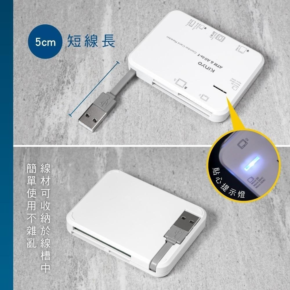 含稅全新原廠保固一年KINYO晶片卡記憶卡6卡槽金融卡健保卡自然人憑證MacWin11晶片讀卡機(KCR-6253)-細節圖5