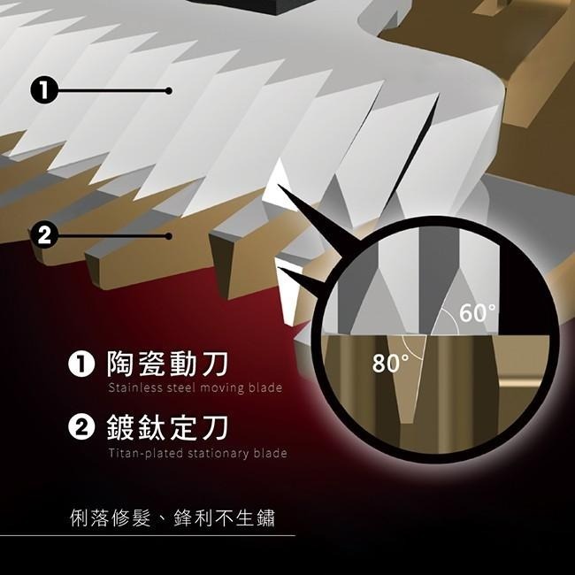 含稅全新原廠保固一年KINYO陶瓷鍍鈦充插兩用專業精修電剪(HC-6820)-細節圖3