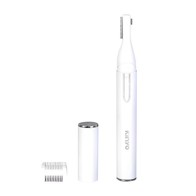 含稅全新原廠保固一年KINYO筆型可彎頭長短雙刀頭電池式安全修眉刀(EL-200)-細節圖8