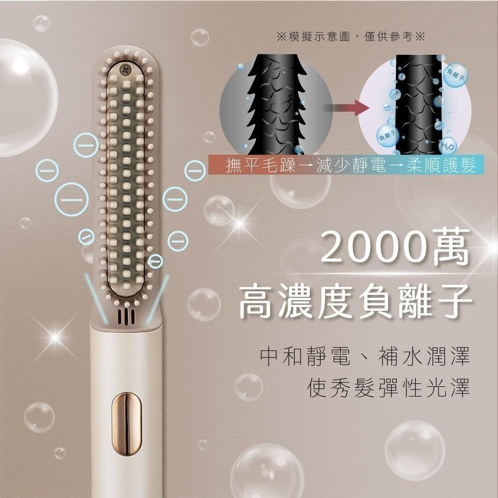 含稅全新原廠保固一年送收納袋KINYO旅行國際電壓插電式陶瓷速熱燙護兩用負離子直髮梳(KHS-3302)-細節圖5