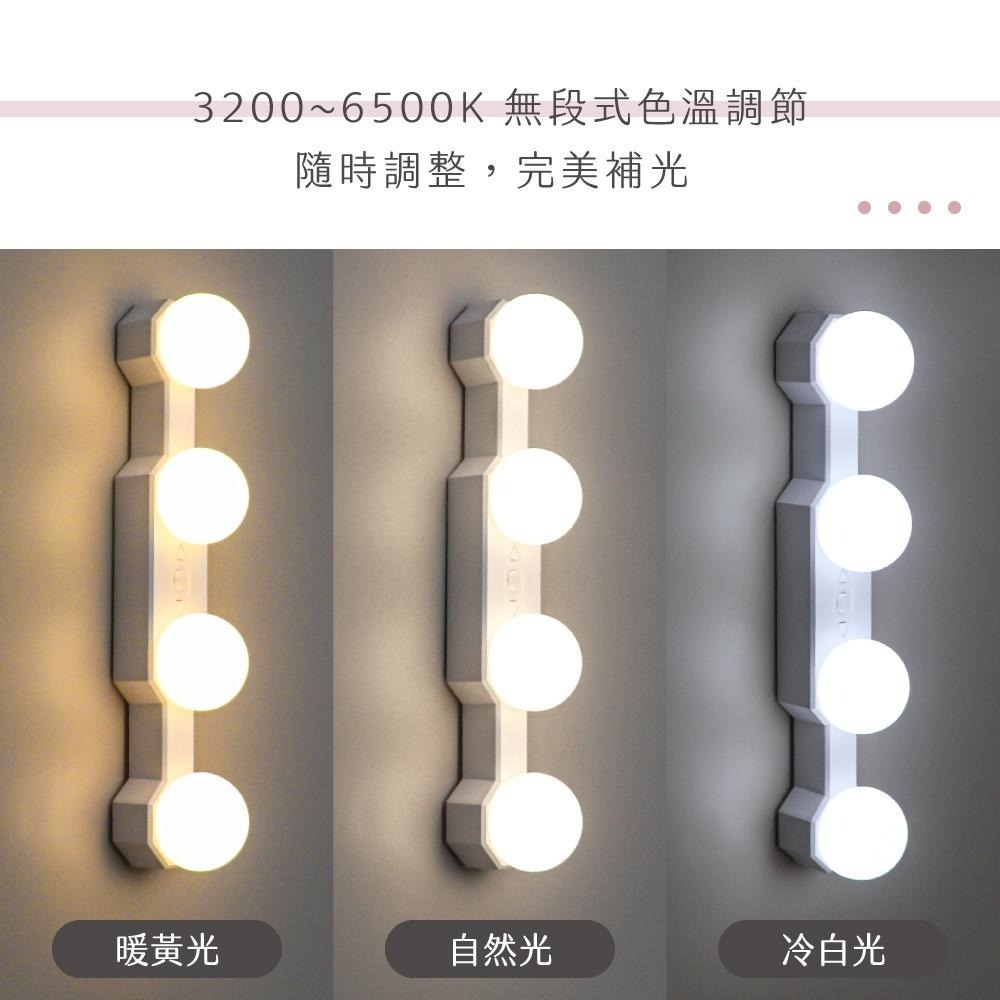 含稅全新原廠保固一年KINYO充電式大電量60流明三色溫無段調光LED燈化妝鏡燈壁掛燈條(LED-3460)-細節圖2