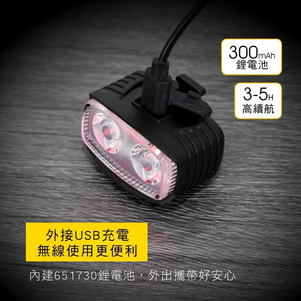 含稅全新原廠保固一年KINYO充電式高亮度LED多段調光自行車前燈後頭燈燈組手電筒(BLED-7332)-細節圖6