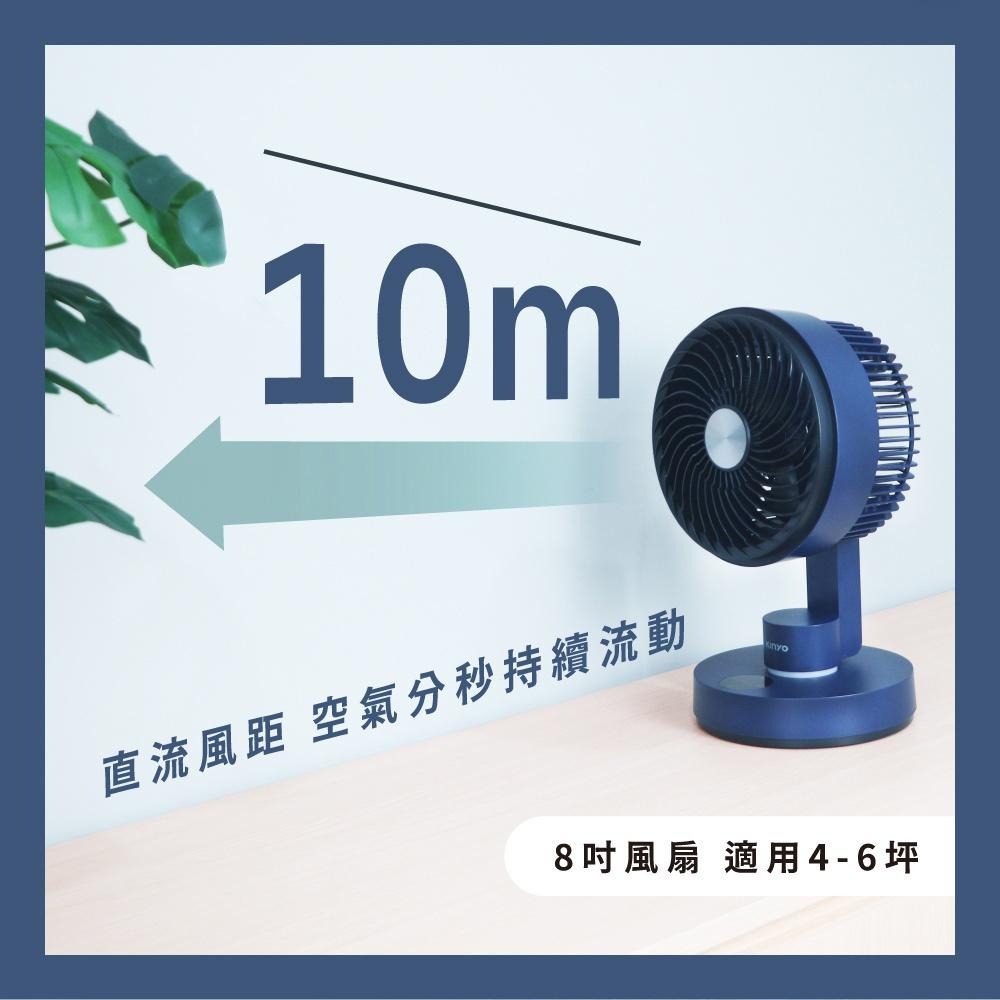 含稅全新原廠保固一年KINYO充電式大電量8吋超靜音觸控自然風氣氛燈桌扇電風扇涼風扇循環扇(UF-7185)-細節圖3