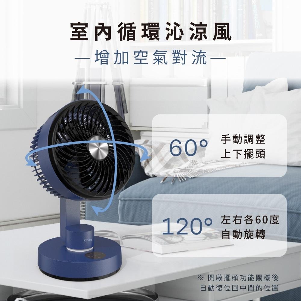 含稅全新原廠保固一年KINYO充電式大電量8吋超靜音觸控自然風氣氛燈桌扇電風扇涼風扇循環扇(UF-7185)-細節圖4