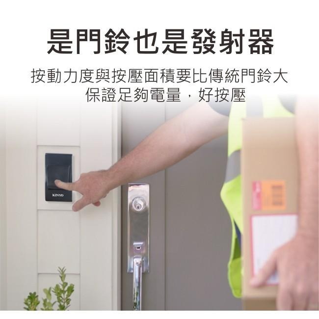 含稅原廠保固一年KINYO電池式插電式遠距離無線門鈴(DBA-389)-細節圖6