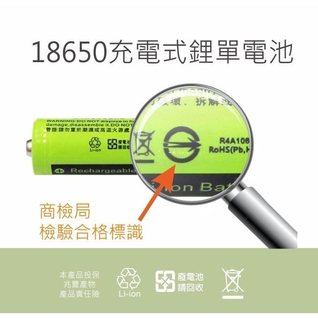 含稅全新原廠保固3個月KINYO高品質2200mAh電芯18650型3.7V充電鋰電池(CB-22)-細節圖4