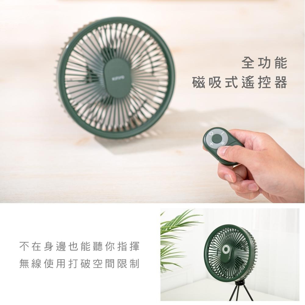 含稅全新原廠保固一年KINYO充電式7吋靜音大電量遙控自然風可吊掛帶腳架風扇電扇(UF-7067)-細節圖3