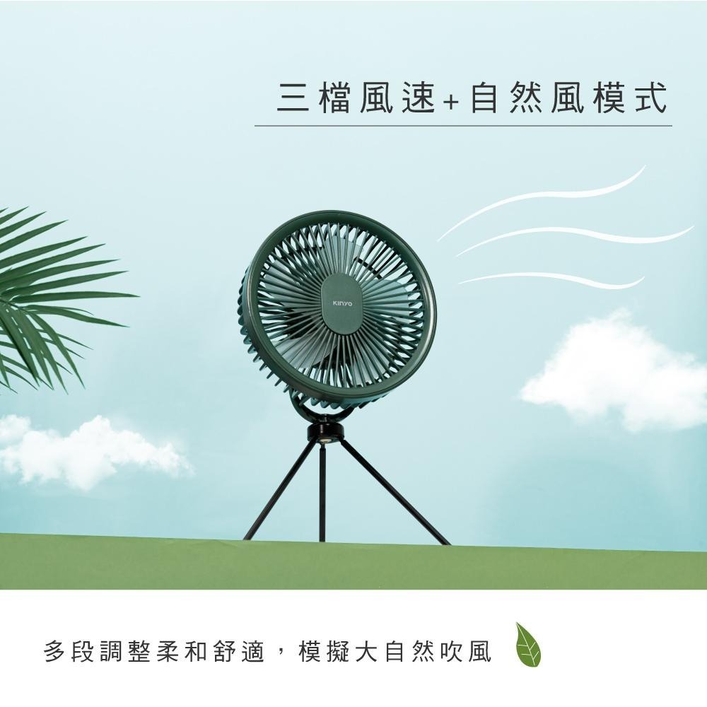 含稅全新原廠保固一年KINYO充電式7吋靜音大電量遙控自然風可吊掛帶腳架風扇電扇(UF-7067)-細節圖4