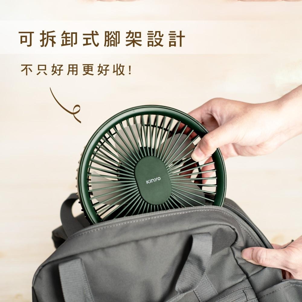 含稅全新原廠保固一年KINYO充電式7吋靜音大電量遙控自然風可吊掛帶腳架風扇電扇(UF-7067)-細節圖7
