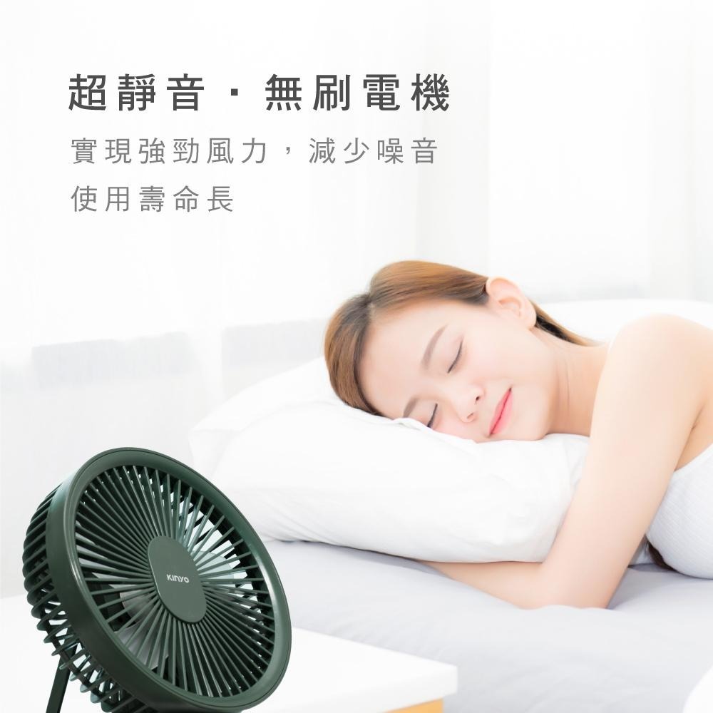 含稅全新原廠保固一年KINYO充電式7吋靜音大電量遙控自然風可吊掛帶腳架風扇電扇(UF-7067)-細節圖9