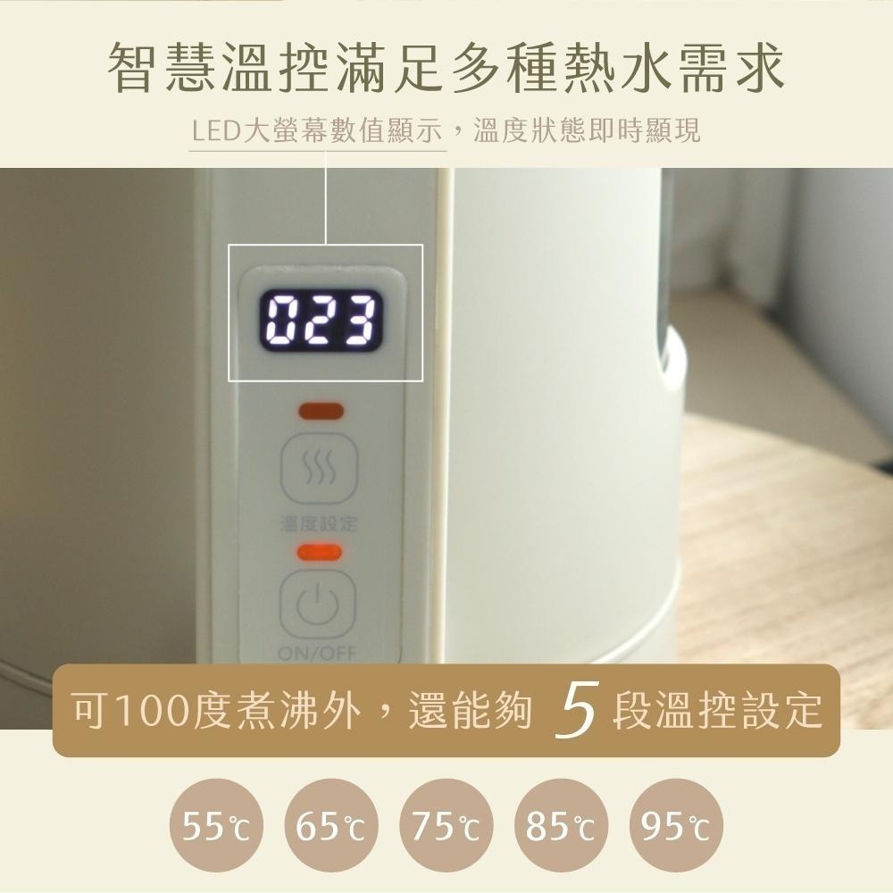 含稅全新原廠保固一年KINYO彩光1.5公升5段溫控高硼矽耐熱玻璃食品級304不銹鋼快煮壺電茶壺(ITHP-190)-細節圖3