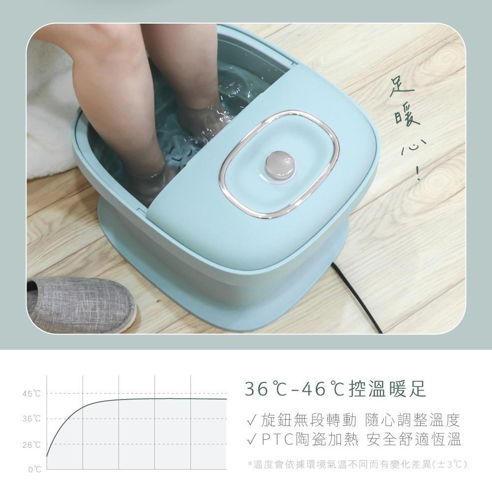 含稅全新原廠保固一年KINYO折疊式無段調溫湧泉滾輪按摩陶瓷加熱恆溫帶草藥盒足浴機泡腳機(IFM-7300)-細節圖2
