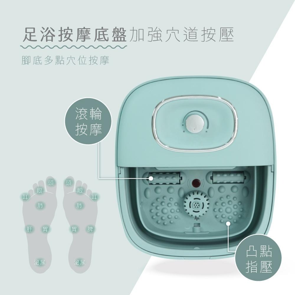 含稅全新原廠保固一年KINYO折疊式無段調溫湧泉滾輪按摩陶瓷加熱恆溫帶草藥盒足浴機泡腳機(IFM-7300)-細節圖5