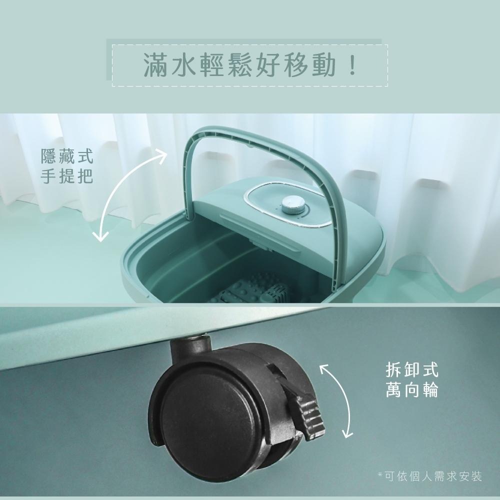 含稅全新原廠保固一年KINYO折疊式無段調溫湧泉滾輪按摩陶瓷加熱恆溫帶草藥盒足浴機泡腳機(IFM-7300)-細節圖8