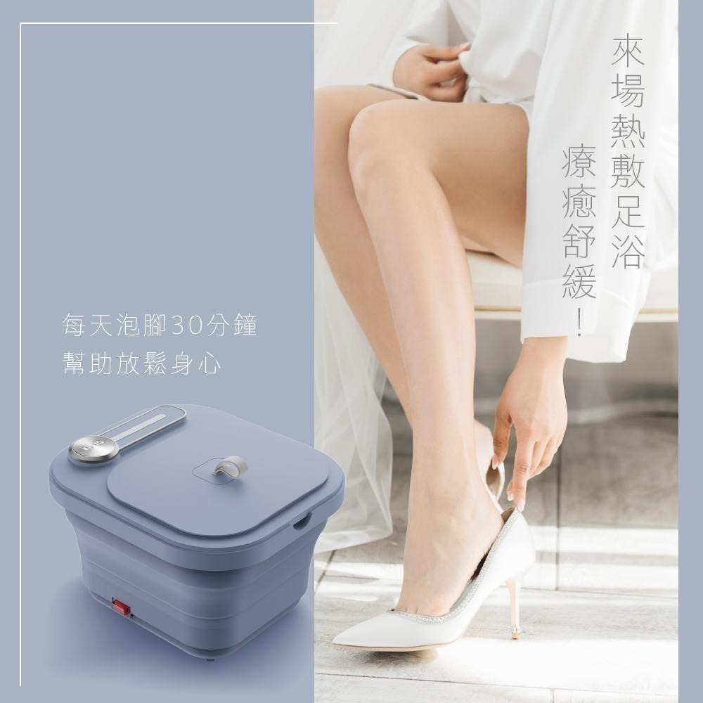 含稅全新原廠保固一年KINYO折疊式循環水流滾輪按摩陶瓷加熱保溫帶草藥盒足浴機泡腳機(IFM-7002)-細節圖3