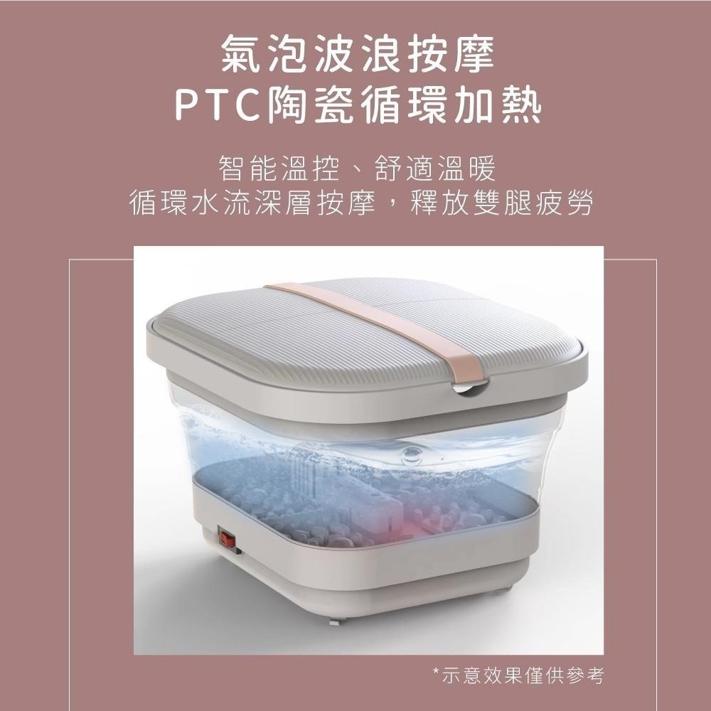 含稅全新原廠保固一年KINYO折疊式氣泡按摩滾輪PTC恆溫帶草藥盒足浴機泡腳機(IFM-7001)-細節圖2
