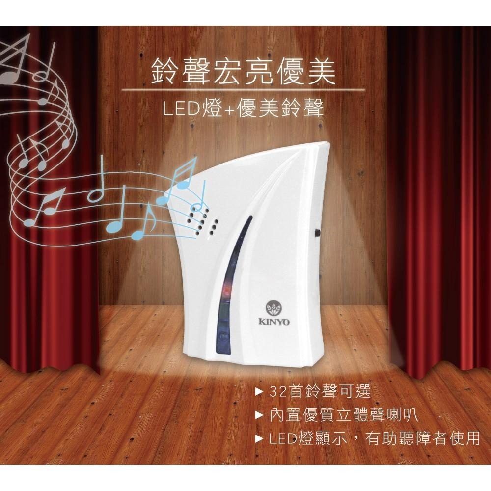 含稅全新原廠保固一年KINYO 1對2交流式遠距離無線門鈴(DBA-376)-細節圖8