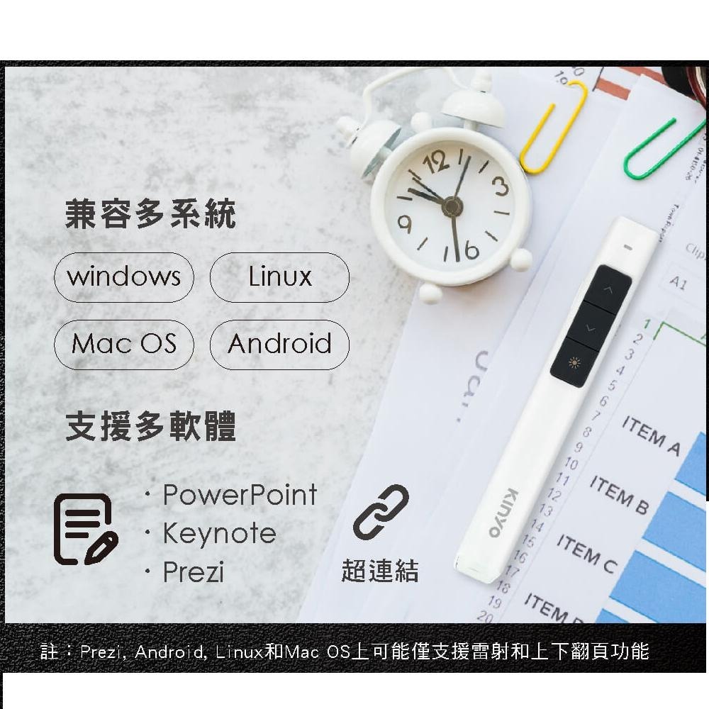 含稅全新原廠保固一年送絨布袋KINYO無線2.4G輕薄專業超高亮度紅光雷射簡報筆(POR-3385)-細節圖6