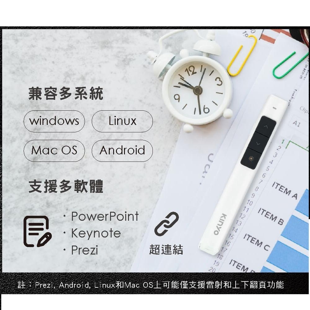 含稅全新原廠保固一年送絨布袋KINYO無線2.4G輕薄專業超高亮度紅光雷射簡報筆(POR-3385)-細節圖6