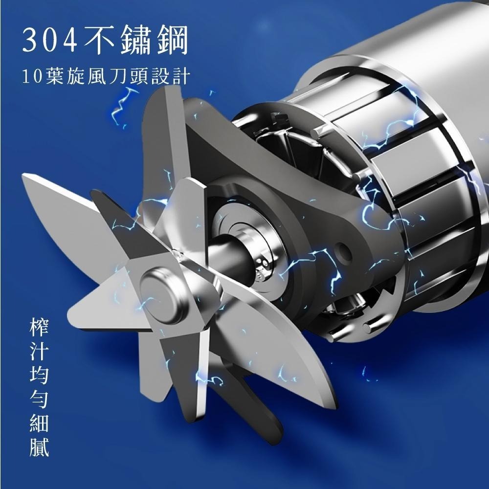 含稅全新原廠保固一年KINYO充電式大電量高轉速旋風10刀葉600cc隨行杯果汁機(JRU-750)-細節圖4
