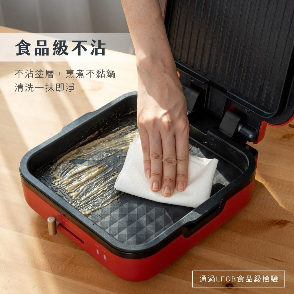 含稅全新原廠保固一年KINYO大尺寸雙盤加熱溫控折疊食品不沾塗層導油槽BBQ電烤盤料理鍋(BP-604)-細節圖3