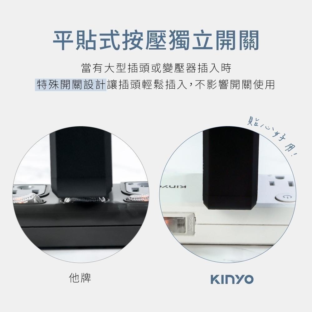含稅全新原廠保固一年KINYO台灣製3.5A快充1開4插2USB+1TYPEC延長線插座插頭CGU-3546.3549-細節圖6