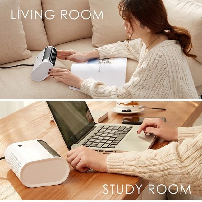 含稅全新原廠保固一年KINYO迷你低噪音雙風扇1秒速熱自擺頭立臥兩用電暖器(EH-80)-細節圖9