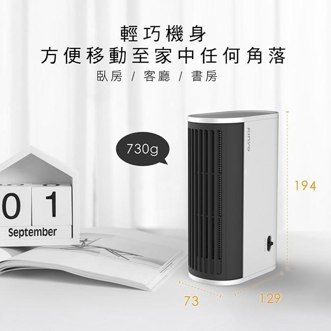 含稅全新原廠保固一年KINYO迷你低噪音雙風扇1秒速熱自擺頭立臥兩用電暖器(EH-80)-細節圖8