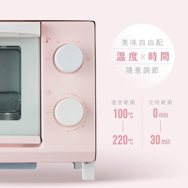 含稅全新原廠保固一年KINYO馬卡龍藍色帶集屑盤8公升可視強化玻璃定時可調溫小烤箱(EO-456)-細節圖5