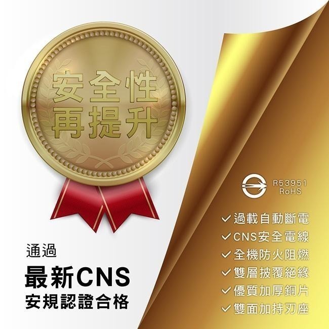 含稅全新原廠保固一年KINYO台灣製造1開3插3孔3USB快充3.5A安全延長線插座(CGU313-6-9)-細節圖4
