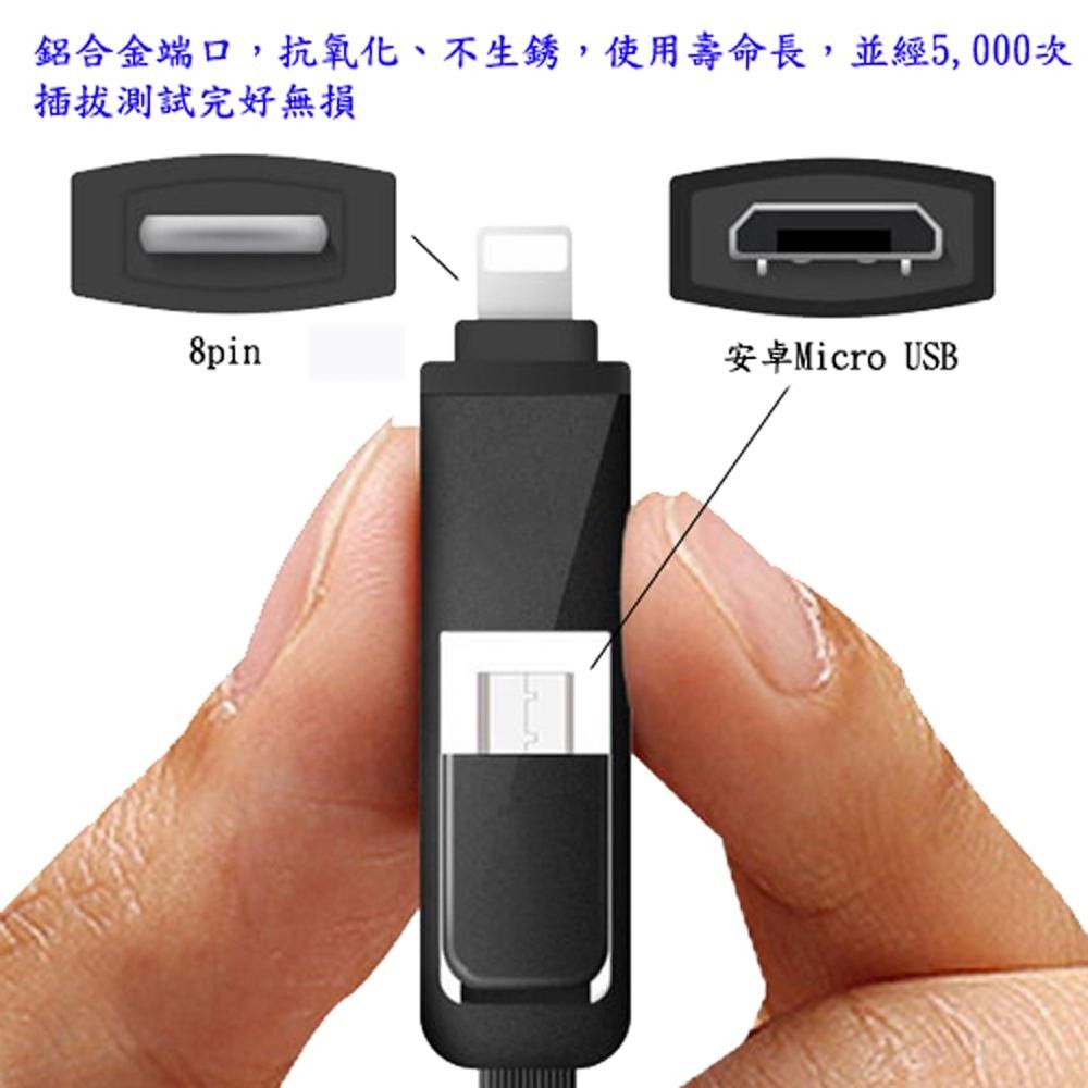 含稅全新特價月陽1米安卓8PIN通用TPE麵條型防纏繞手機快速充電線資料傳輸線(UND10)-細節圖6