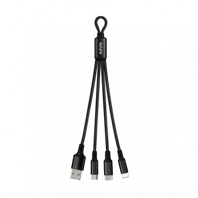 含稅全新原廠保固一年KINYO輕巧8PIN安卓TypeC三合一3A快充線(USB-D01)-細節圖7