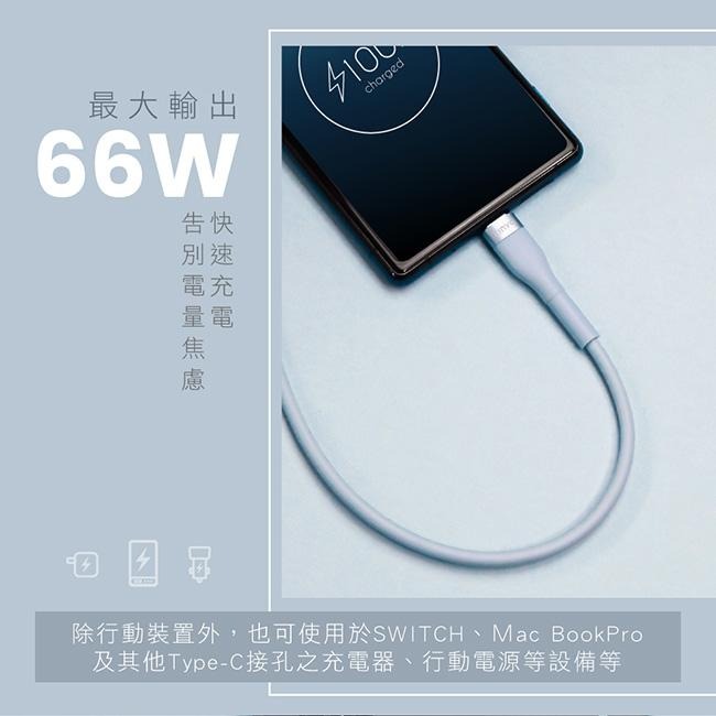 含稅全新原廠保固一年KINYO極速2公尺TYPEC TO TYPEC快充PD66W充電傳輸線(USBTYC-03)-細節圖2